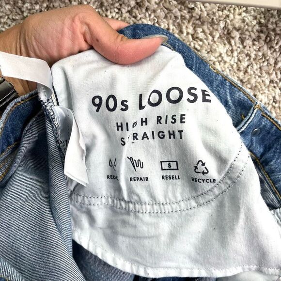 Lucky Brand Jeans Women’s 12/31 90’s Loose High Rise Button Fly Straight Leg Den - Picture 6 of 10